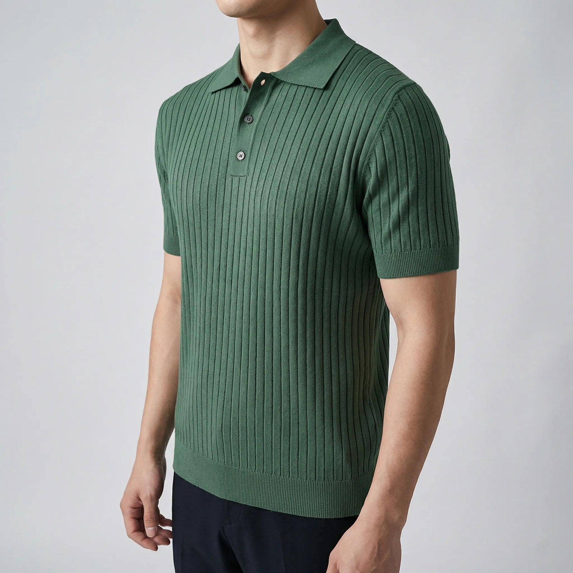 Relvado - Ribbed Knit Short-Sleeve Polo