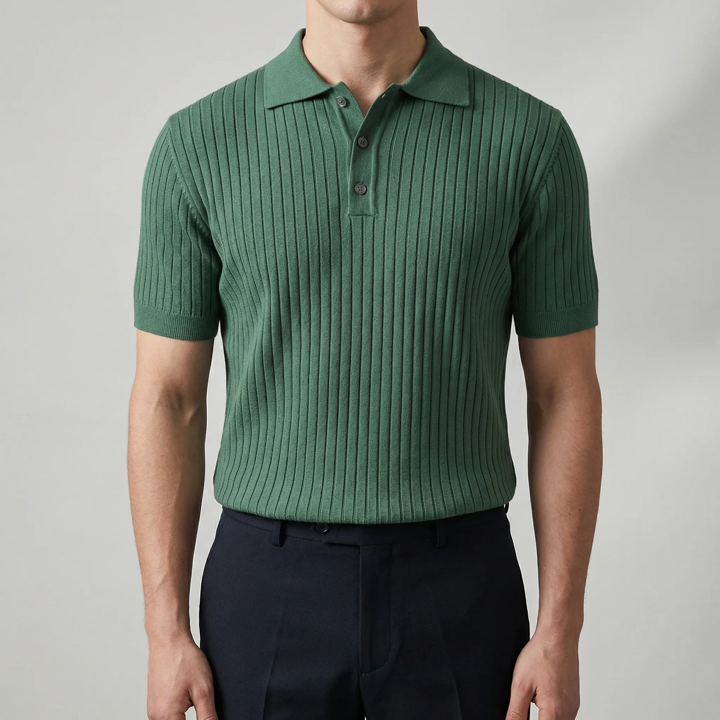 Relvado - Ribbed Knit Short-Sleeve Polo