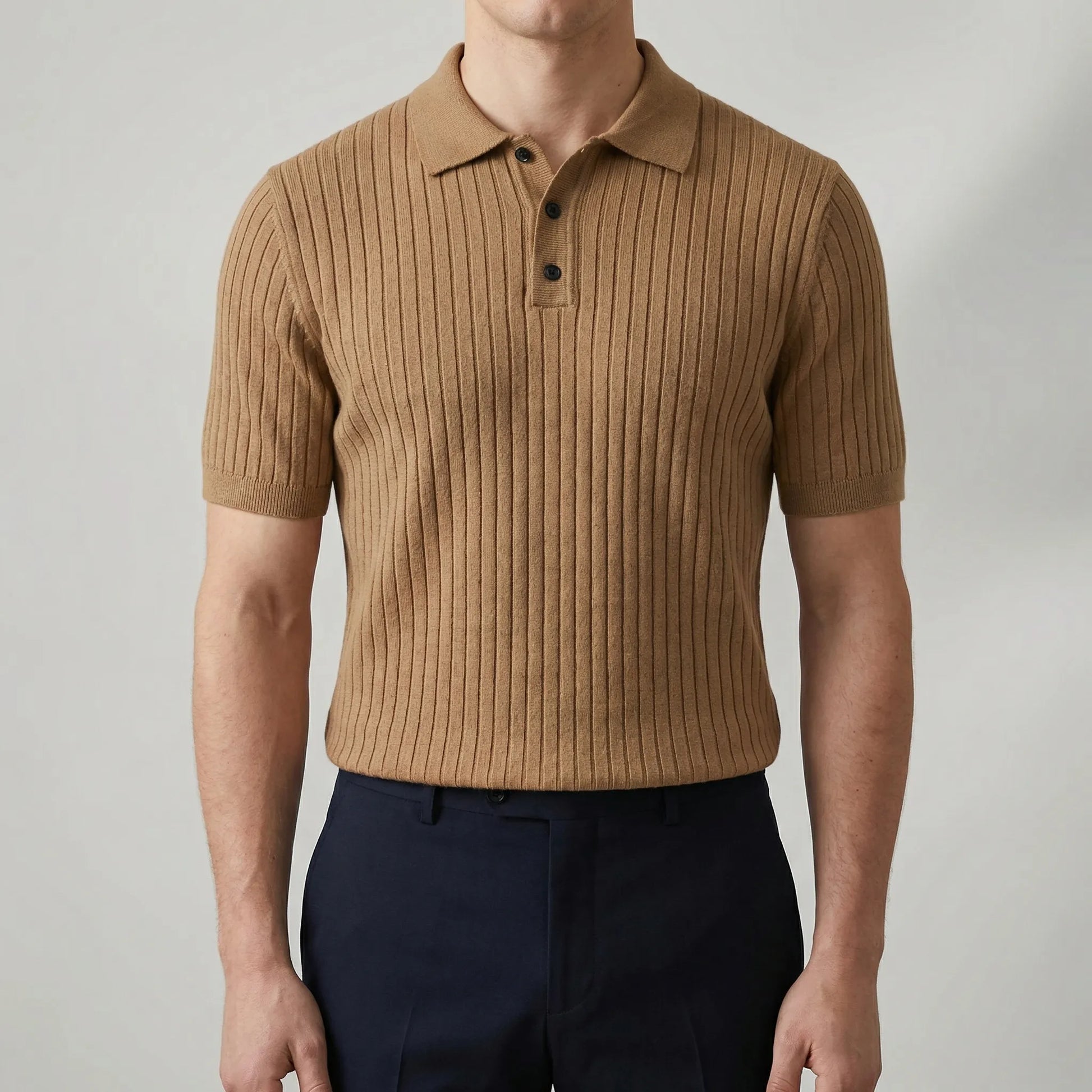 Relvado - Ribbed Knit Short-Sleeve Polo