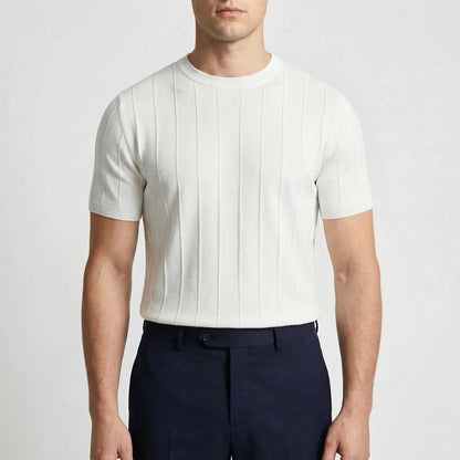Ribvex | Ribbed Knit Crew Neck Tee