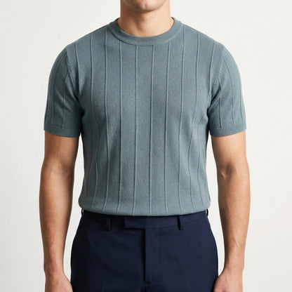 Ribvex | Ribbed Knit Crew Neck Tee