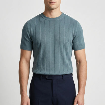 Ribvex | Ribbed Knit Crew Neck Tee
