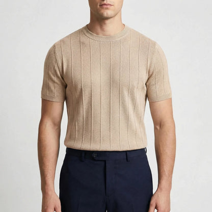 Ribvex | Ribbed Knit Crew Neck Tee