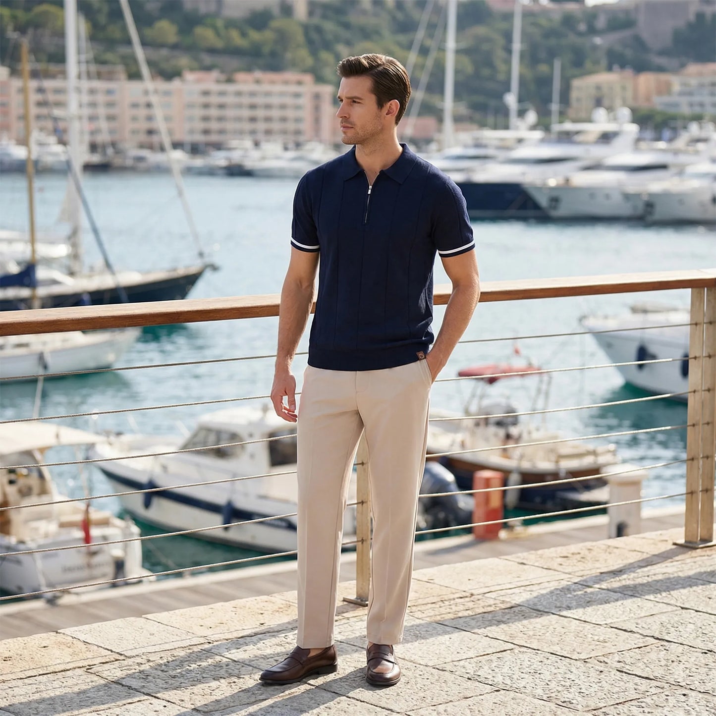 Rivielo - Tailored Zip Polo And Trouser Set