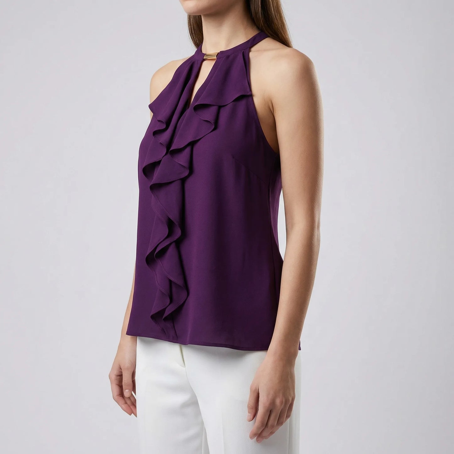 Ruffella | Halter Neck Ruffle Top For Women