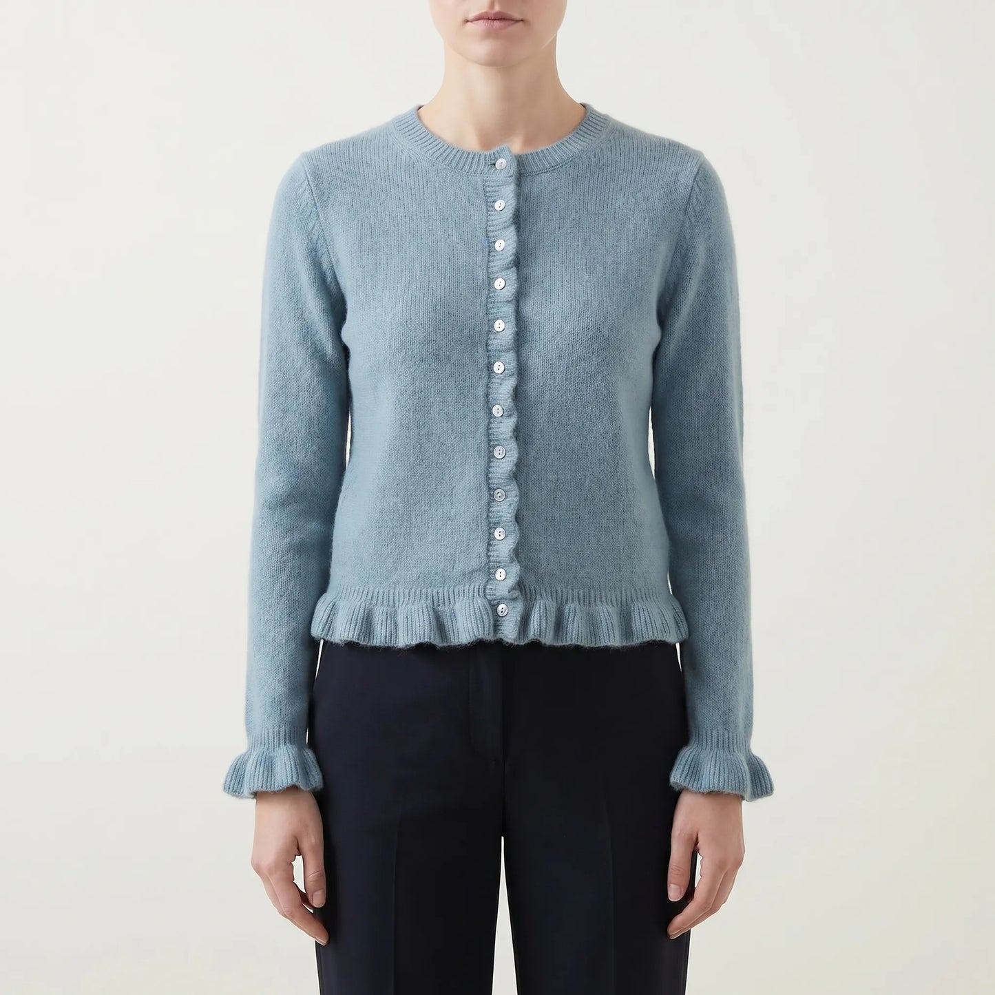 Ruffette | Slim Fit Ruffle Hem Cardigan