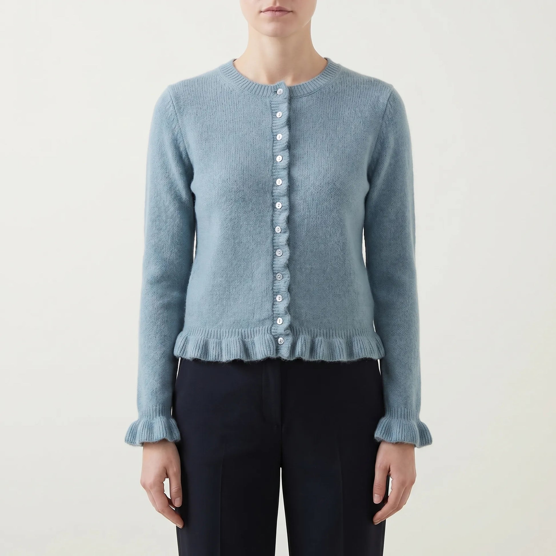 Ruffette | Slim Fit Ruffle Hem Cardigan