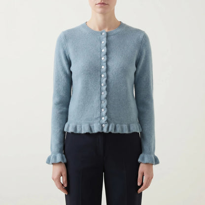 Ruffette | Slim Fit Ruffle Hem Cardigan