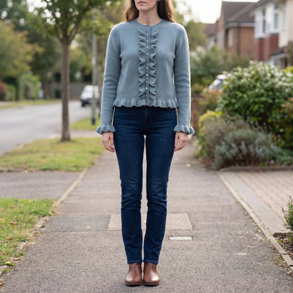 Ruffette | Slim Fit Ruffle Hem Cardigan