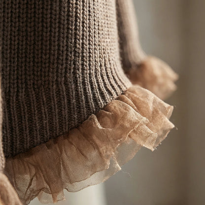 Rufflenette | Oversized Turtleneck Knit Dress