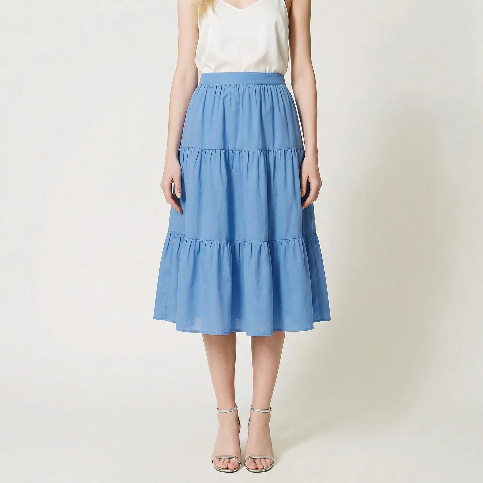 Ruvella | Ankle-Length Tiered Ruffle Skirt