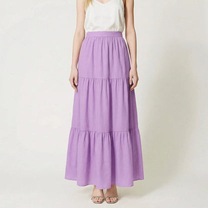 Ruvella | Ankle-Length Tiered Ruffle Skirt