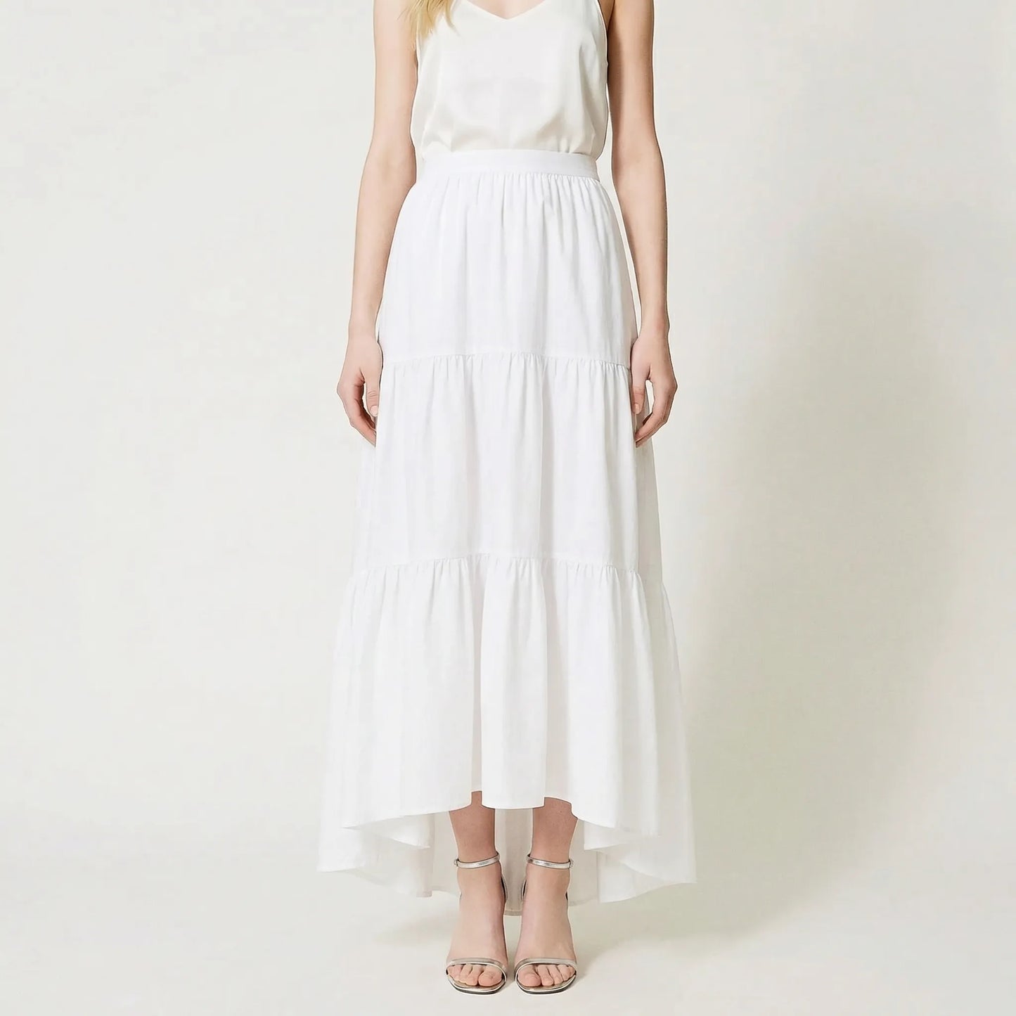 Ruvella | Ankle-Length Tiered Ruffle Skirt