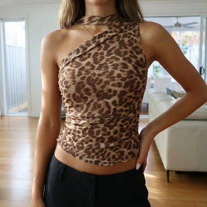 Savarra | Asymmetric One-Shoulder Crop Top