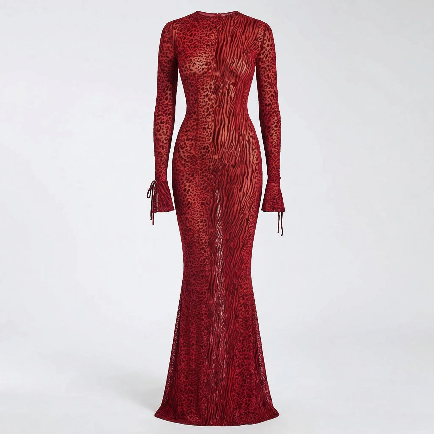 Scarlexia - Long-Sleeve Backless Maxi Dress