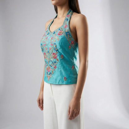 Sequira | Slim Fit Sequin Embroidered Top