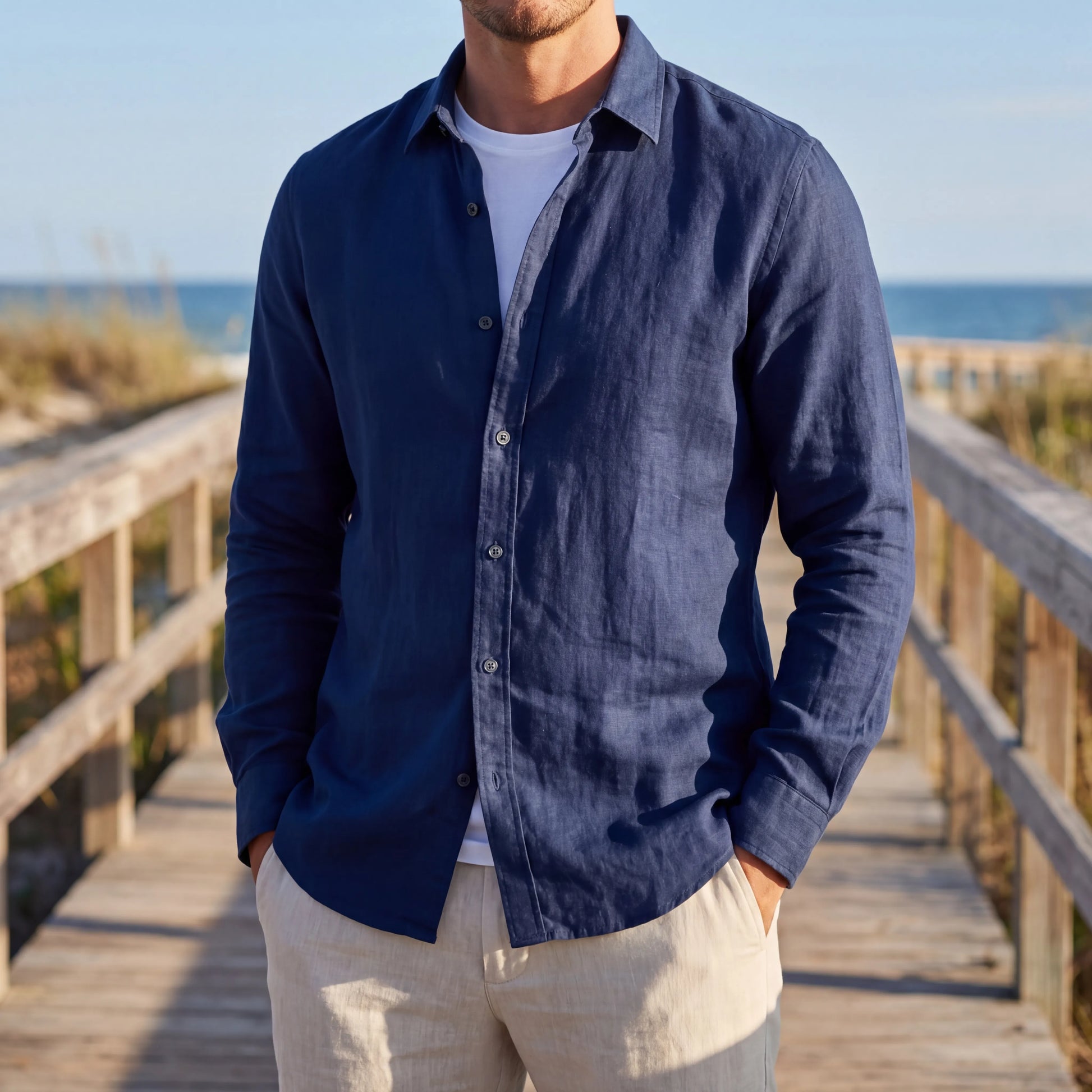 Shorven - Relaxed-Fit Long-Sleeve Button-Up Shirt