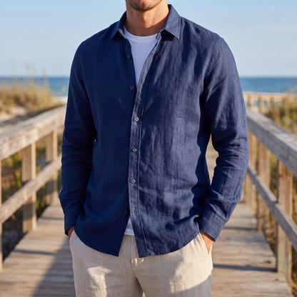 Shorven - Relaxed-Fit Long-Sleeve Button-Up Shirt
