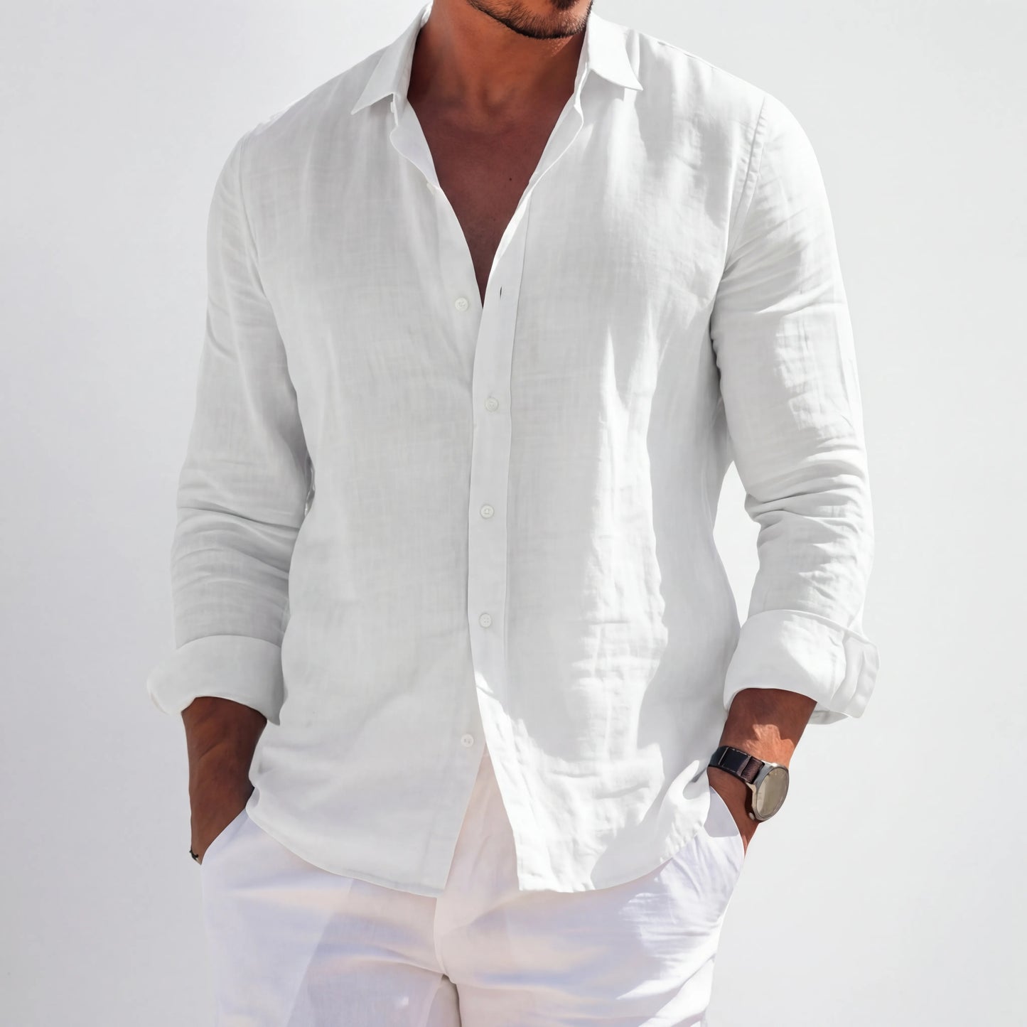 Shorven - Relaxed-Fit Long-Sleeve Button-Up Shirt