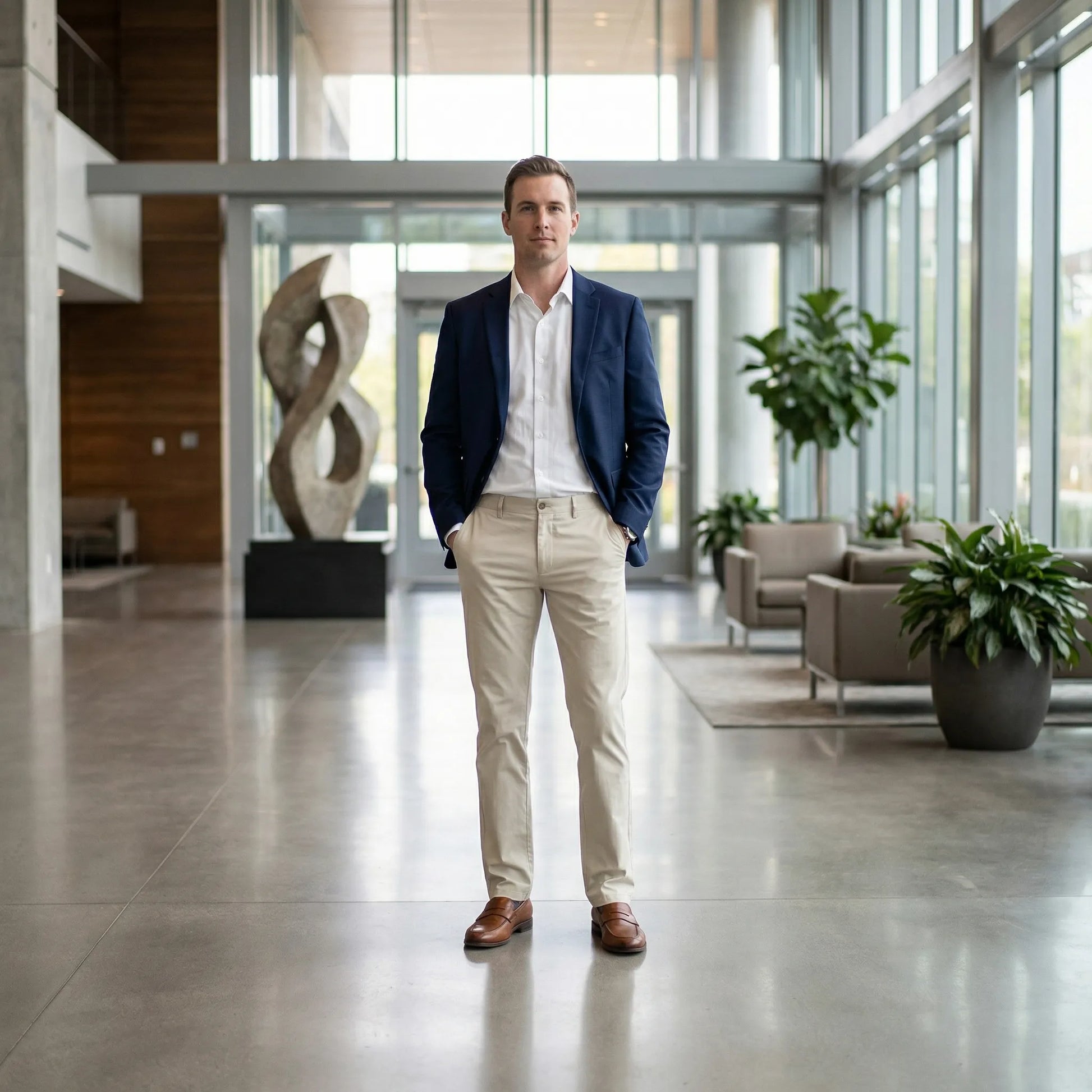 Slimvero - Slim Fit Stretch Waist Trousers