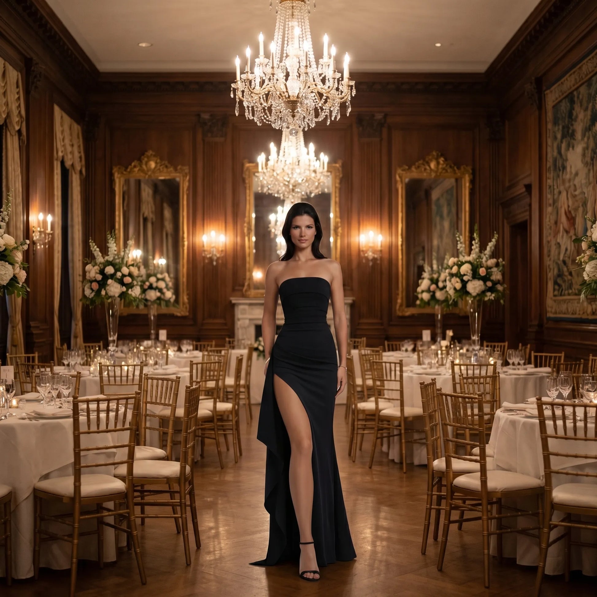 Slitova | Strapless Floor-Length Maxi Dress