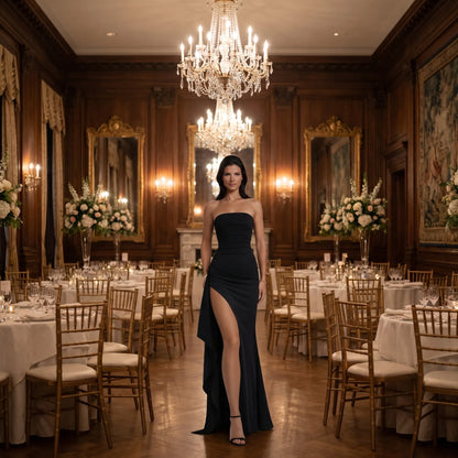 Slitova | Strapless Floor-Length Maxi Dress