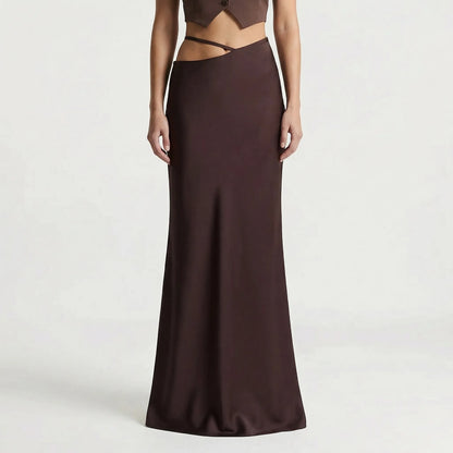 Slyvara | Bodycon Maxi Skirt With Zip Closure