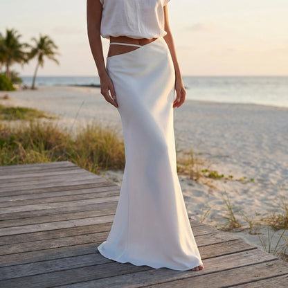 Slyvara | Bodycon Maxi Skirt With Zip Closure