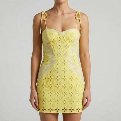 Soleira - Slim Fit Spaghetti Strap Mini Dress