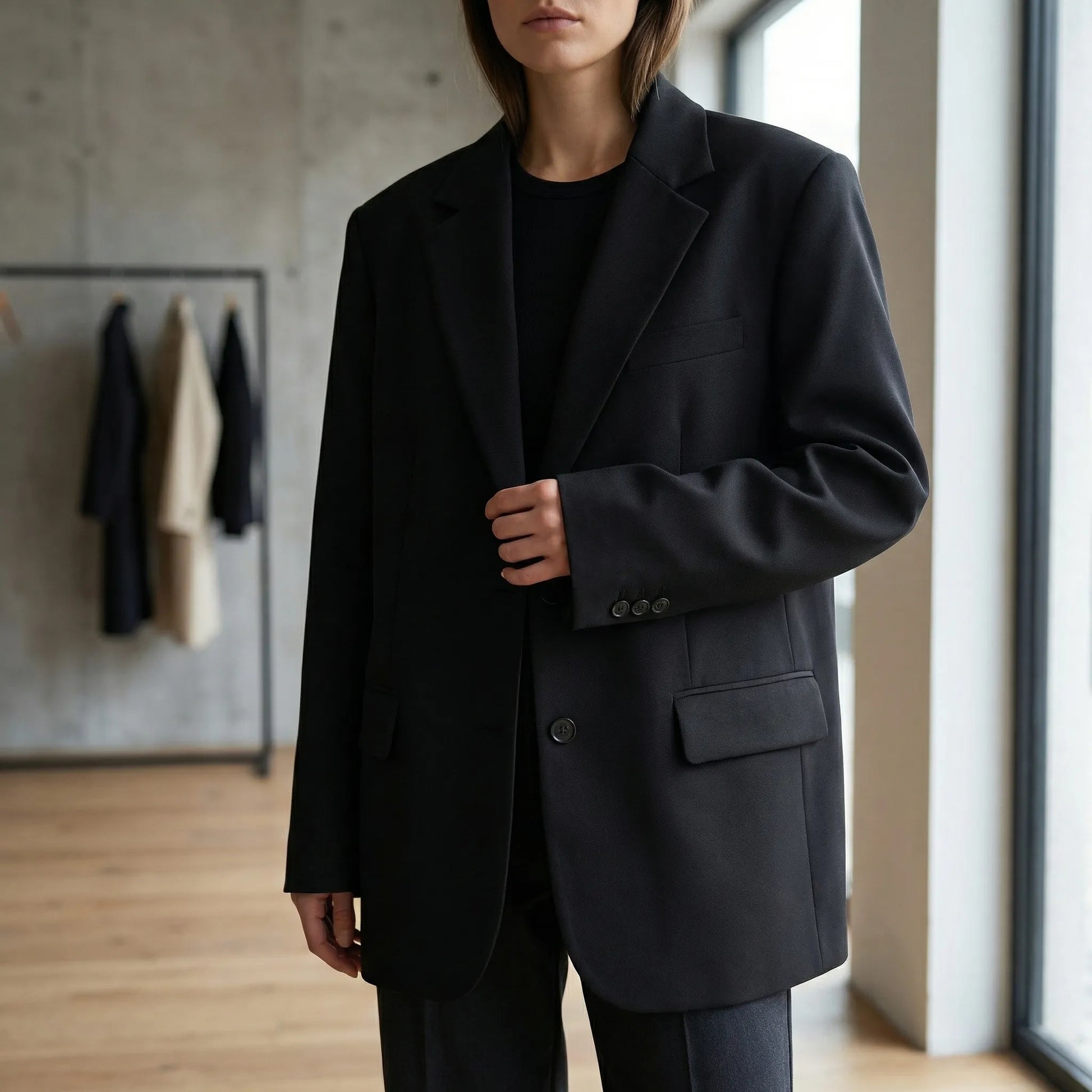 Solindra | Oversized Single-Breasted Blazer Jacket