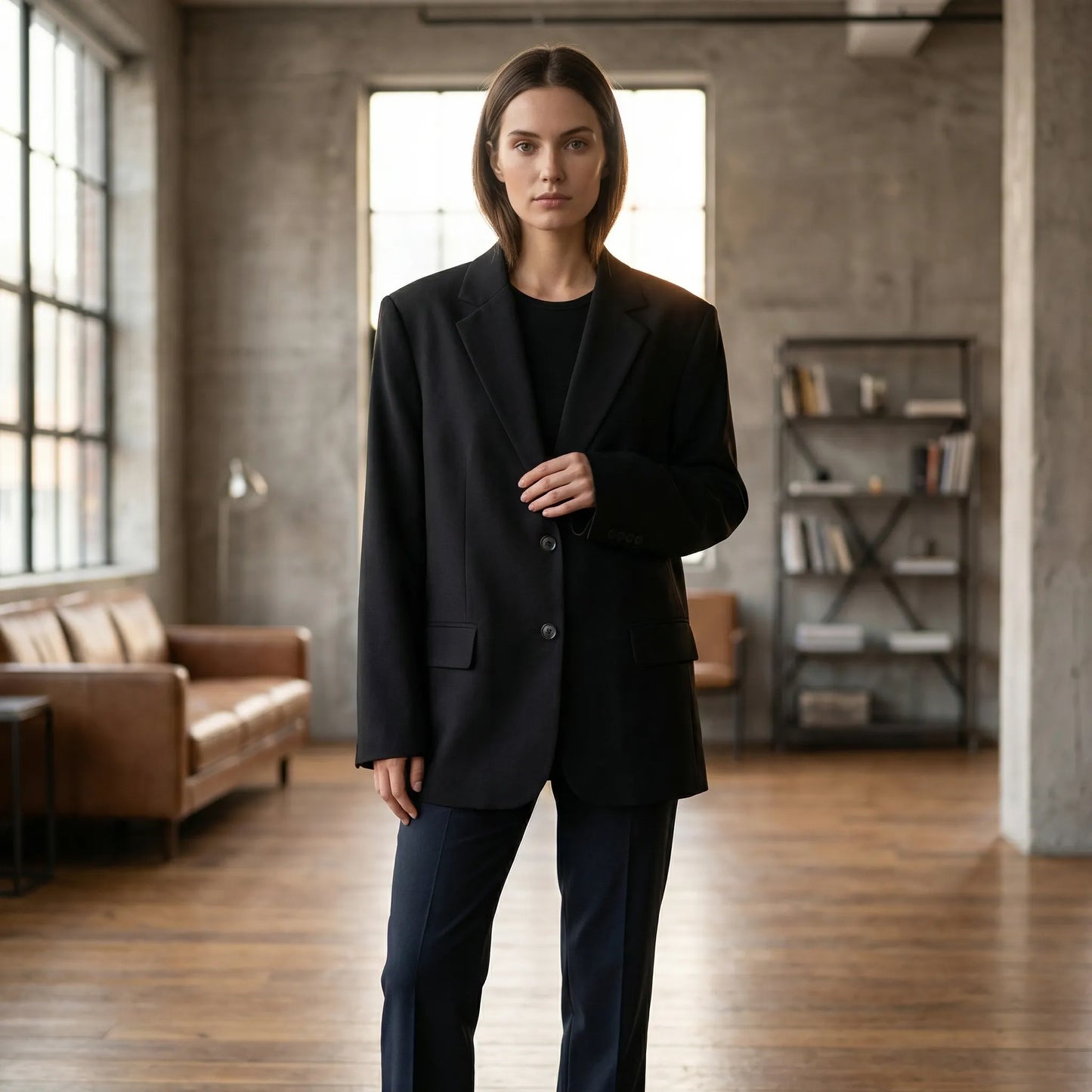 Solindra | Oversized Single-Breasted Blazer Jacket