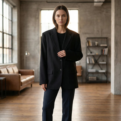 Solindra | Oversized Single-Breasted Blazer Jacket