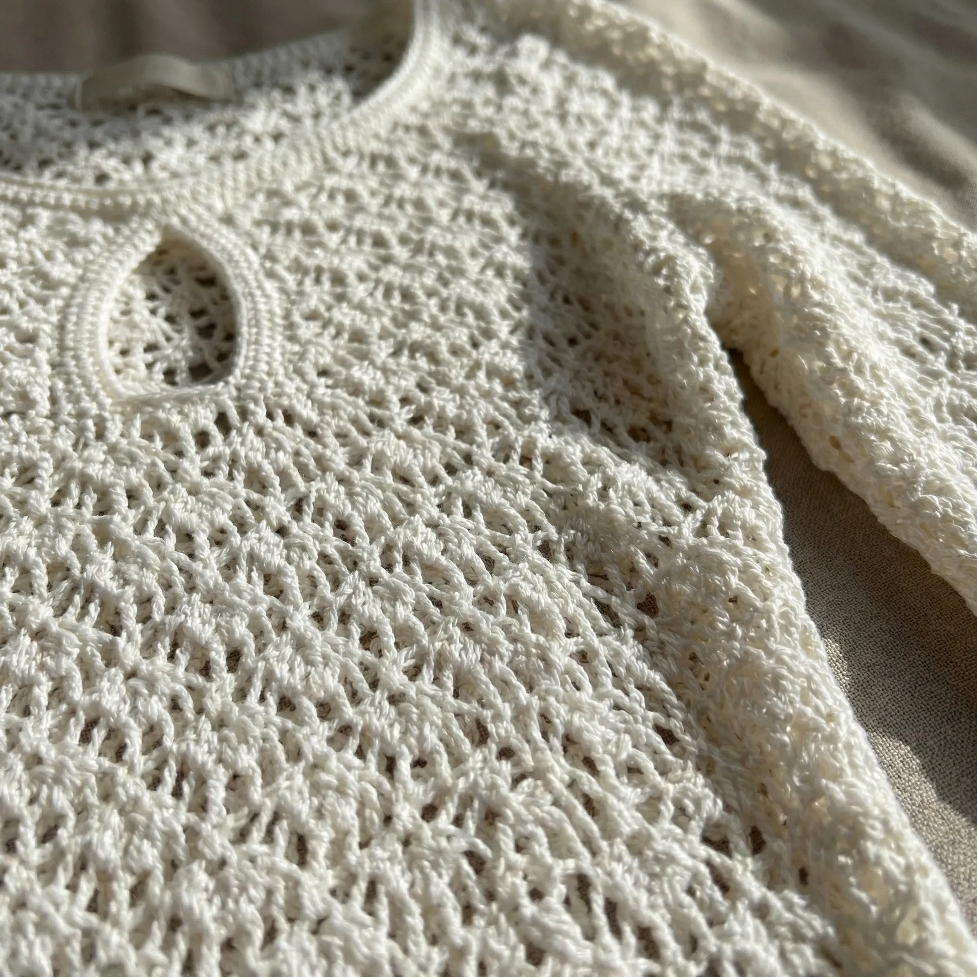 Solvara | Long-Sleeve Open-Knit Cover-Up Dress