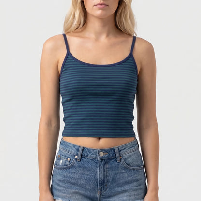 Stripella | Striped Sleeveless Crop Camisole Top