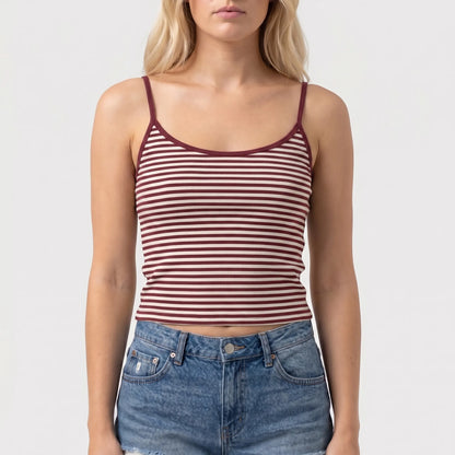 Stripella | Striped Sleeveless Crop Camisole Top