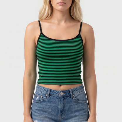 Stripella | Striped Sleeveless Crop Camisole Top