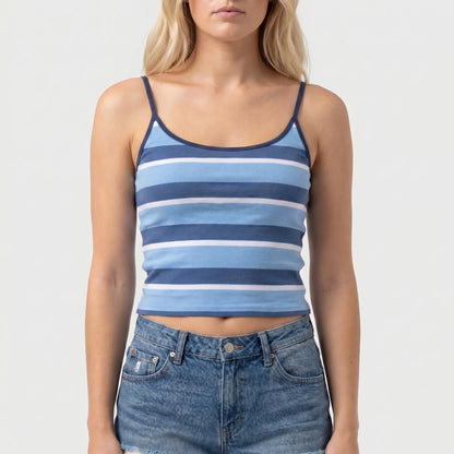 Stripella | Striped Sleeveless Crop Camisole Top