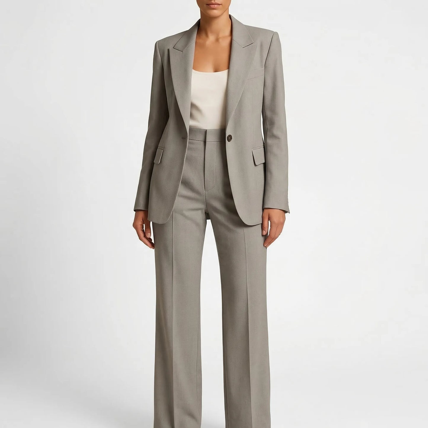 Suitrova - Slim Fit Blazer And Wide-Leg Trouser Set