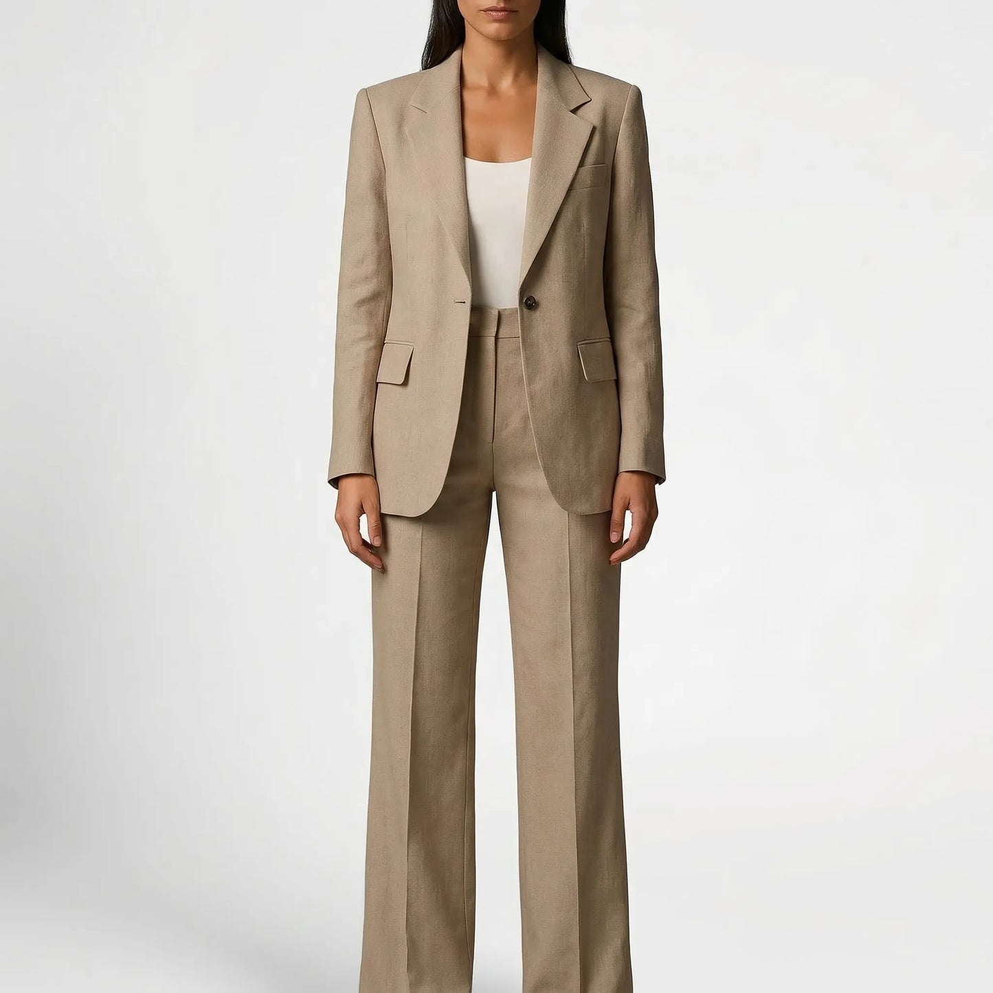 Suitrova - Slim Fit Blazer And Wide-Leg Trouser Set