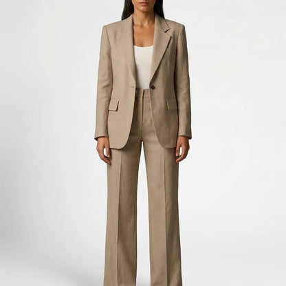 Suitrova - Slim Fit Blazer And Wide-Leg Trouser Set