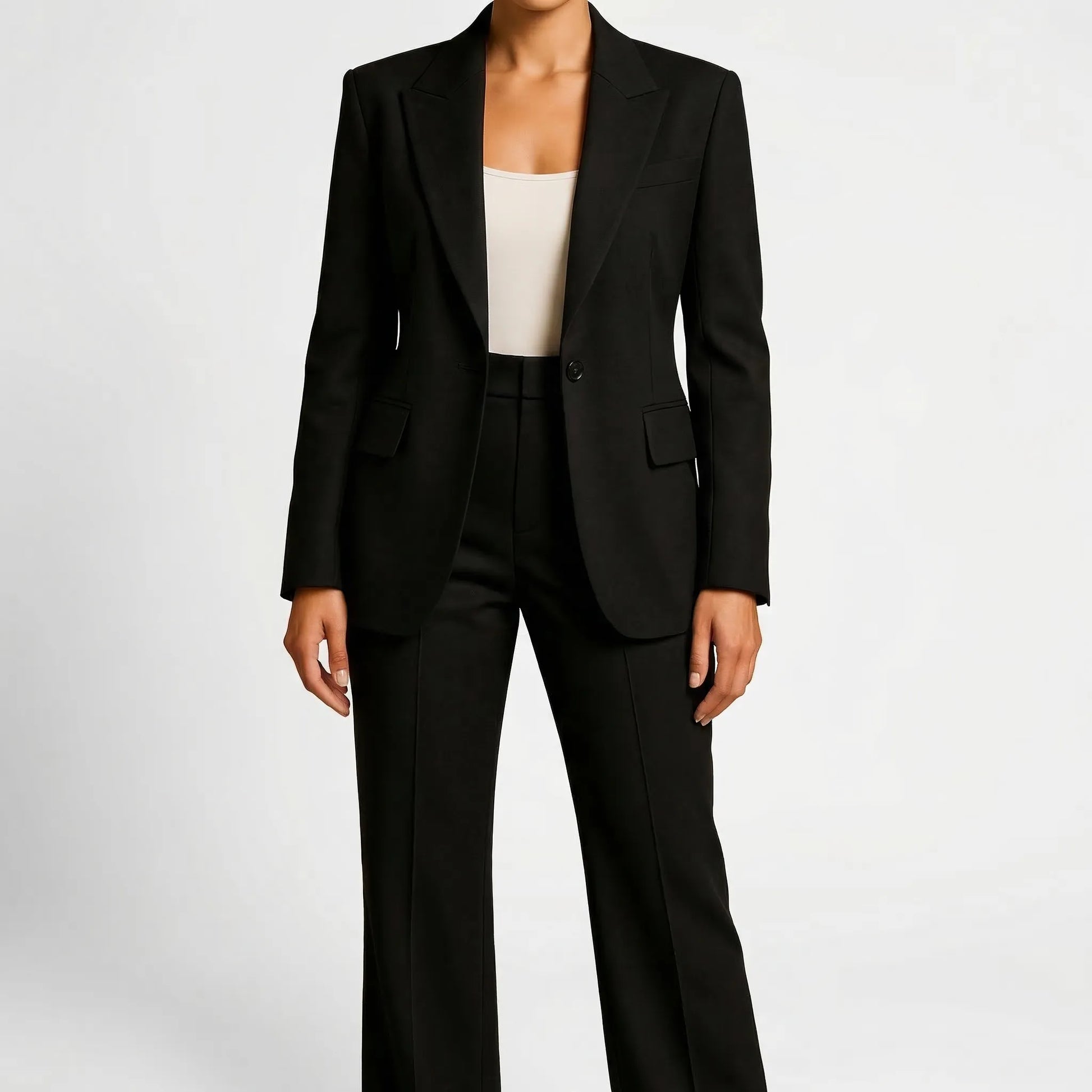 Suitrova - Slim Fit Blazer And Wide-Leg Trouser Set