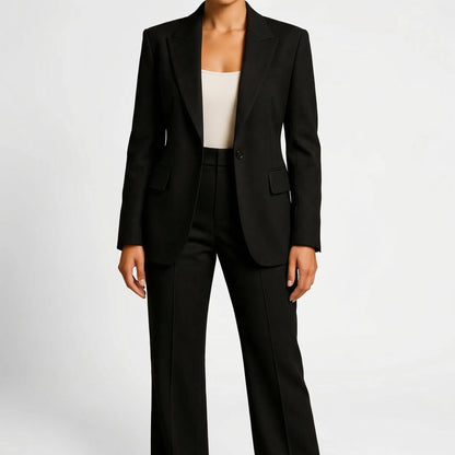 Suitrova - Slim Fit Blazer And Wide-Leg Trouser Set
