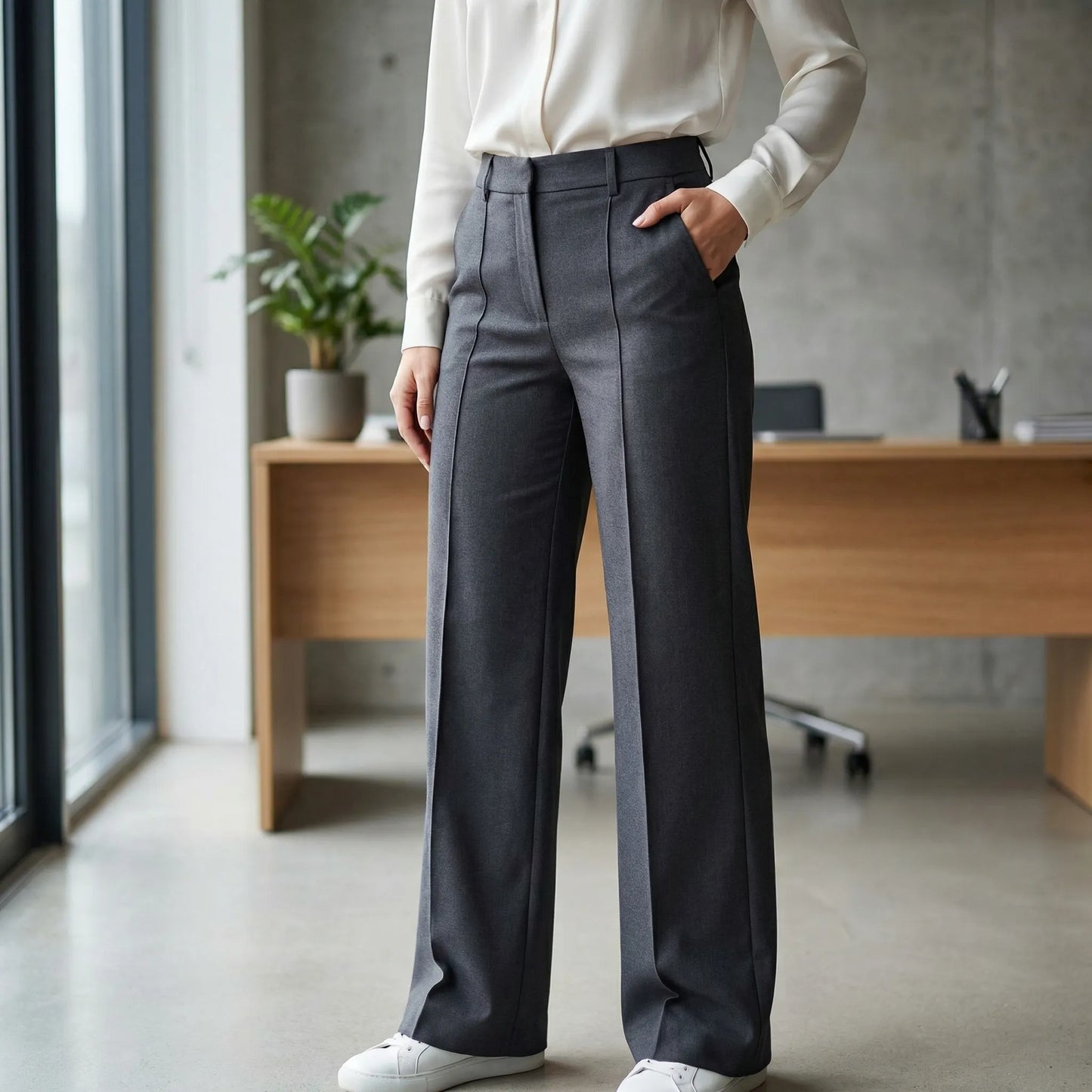 Tailura | High-Waist Wide-Leg Tailored Trousers