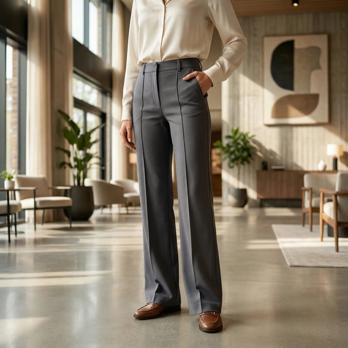 Tailura | High-Waist Wide-Leg Tailored Trousers