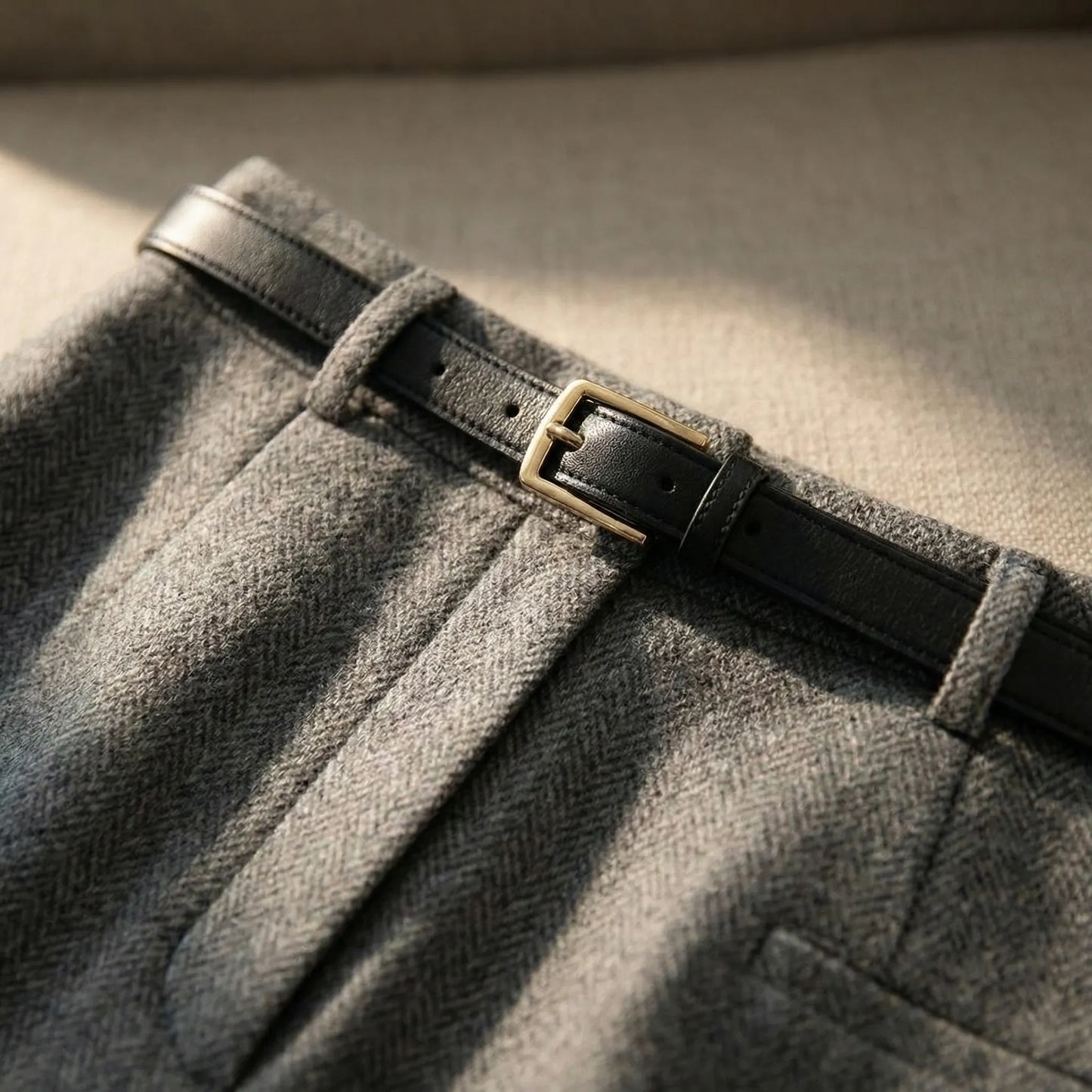 Tailwyn | Belted Mid-Calf Pencil Skirt