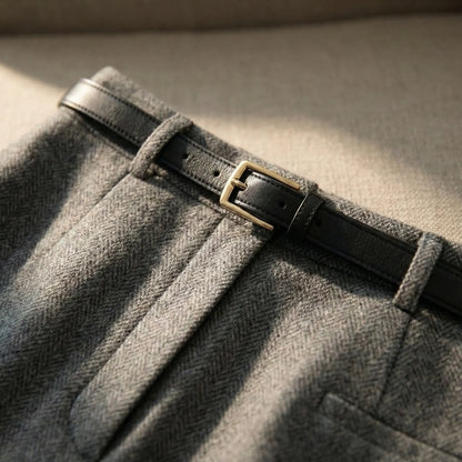 Tailwyn | Belted Mid-Calf Pencil Skirt