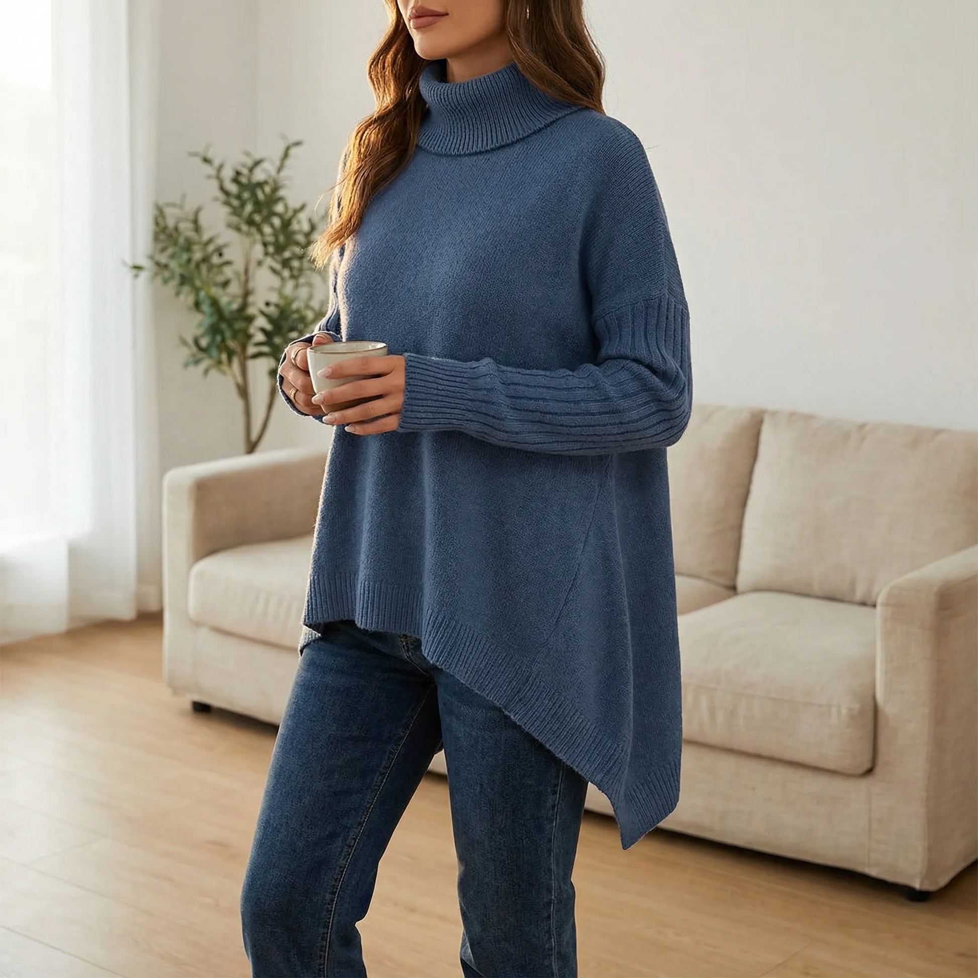 Turtova | Oversized Roll-Neck Jumper For Women