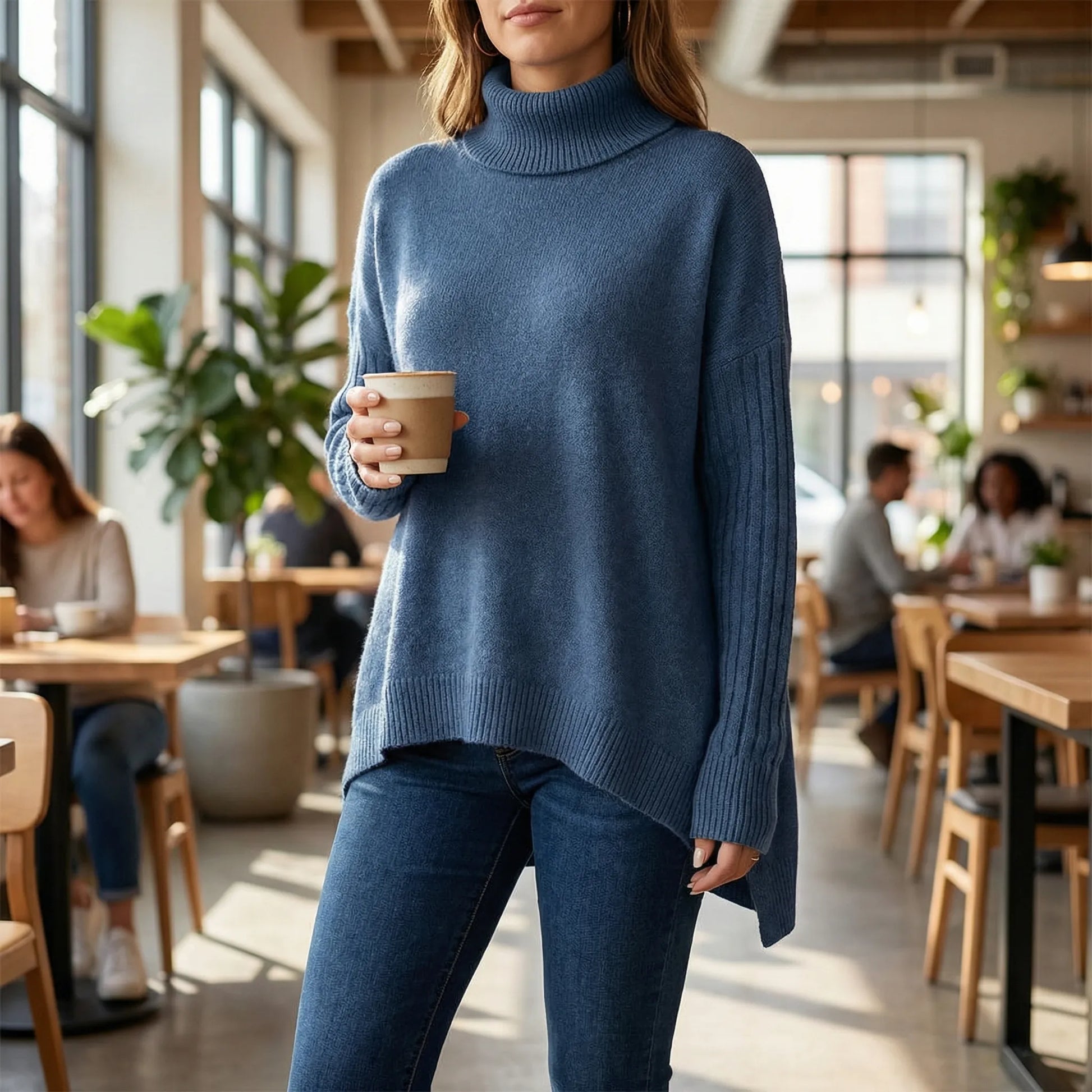 Turtova | Oversized Roll-Neck Jumper For Women