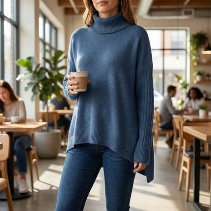 Turtova | Oversized Roll-Neck Jumper For Women