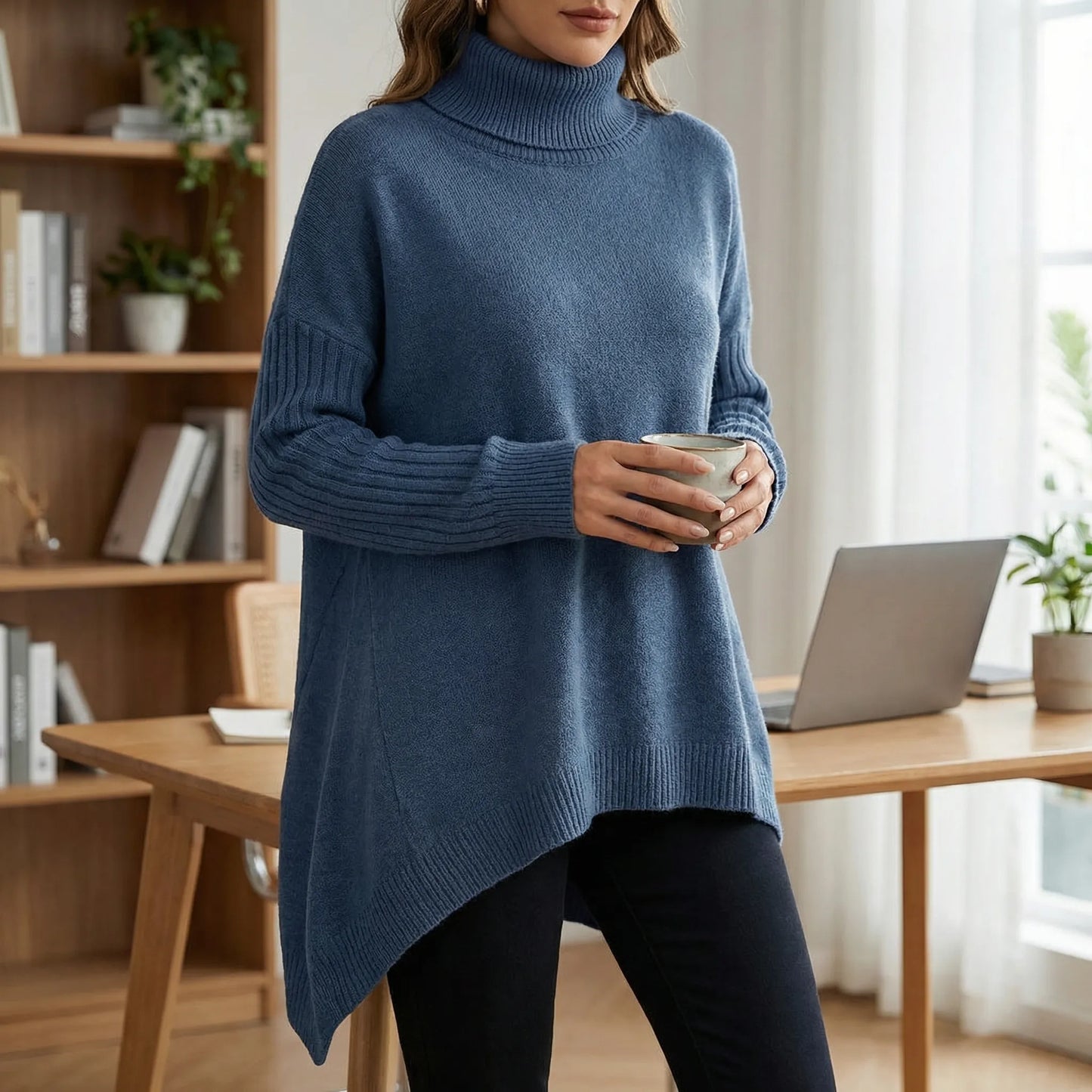 Turtova | Oversized Roll-Neck Jumper For Women